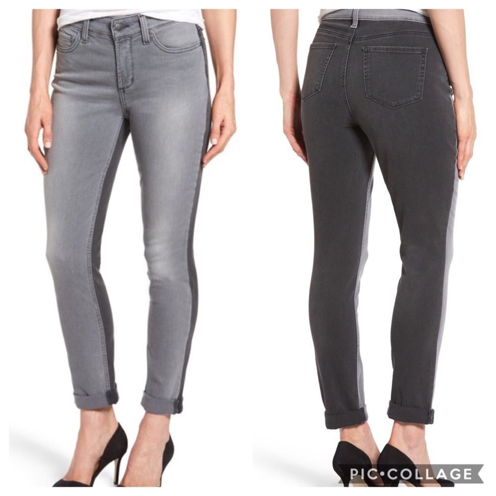 NYDJ Two Toned Stretch Girlfriend Jeans Sz 00
